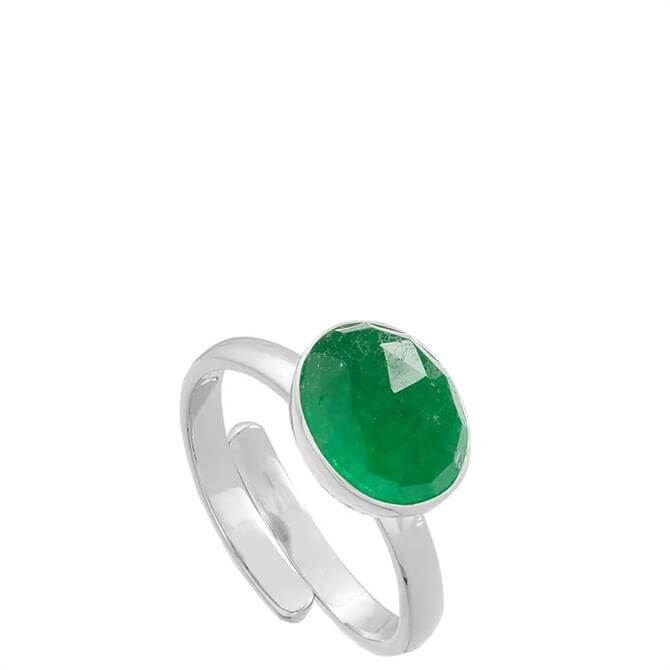 SVP Atomic Midi Emerald Quartz Silver Adjustable Ring